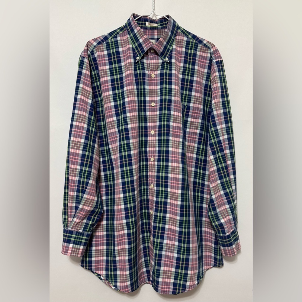 Peter Millar Crown Plaid Button Down Shirt Size Large